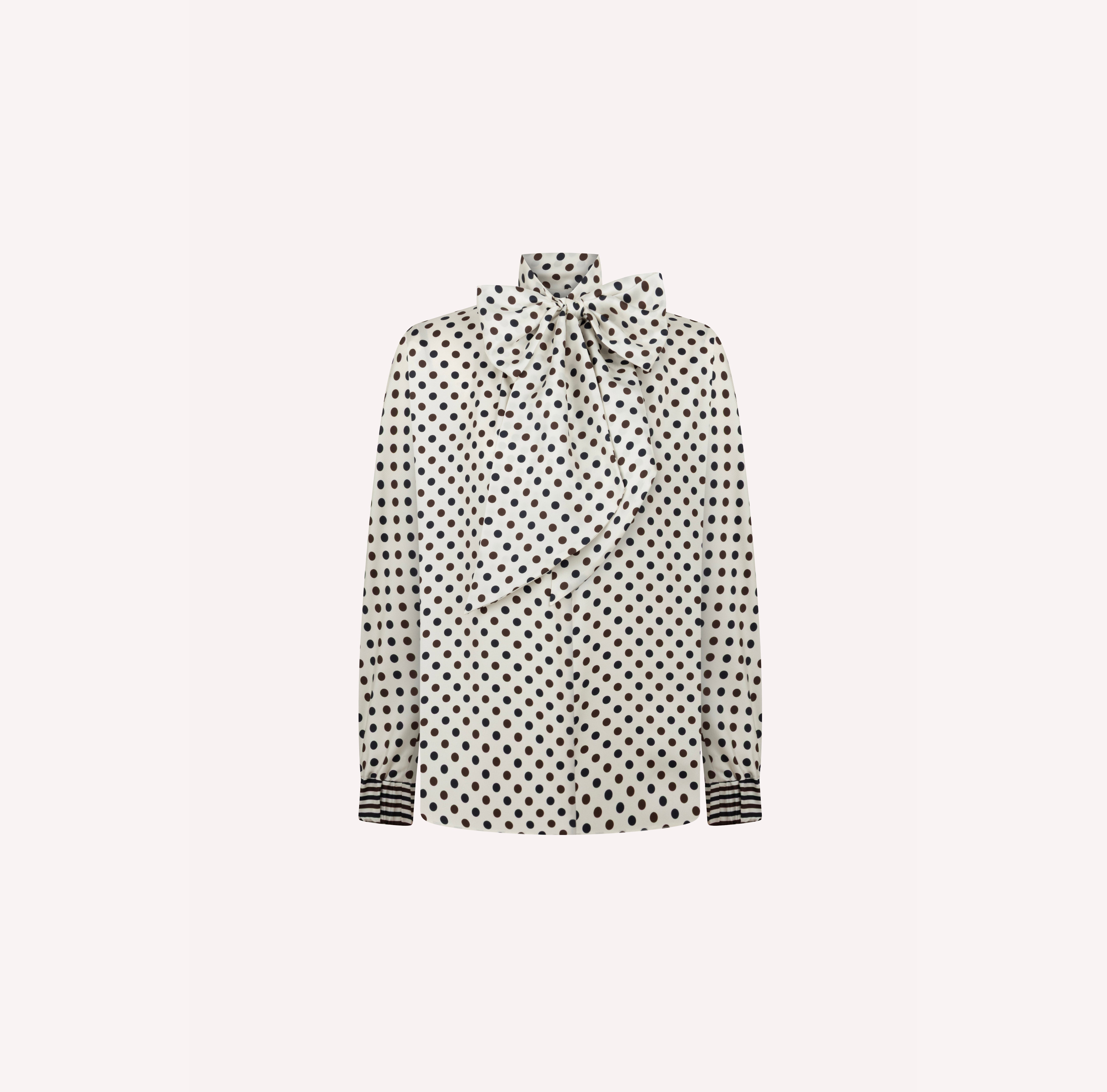 Polka-Dot Silk Blouse with Bow Tie | DICE KAYEK 