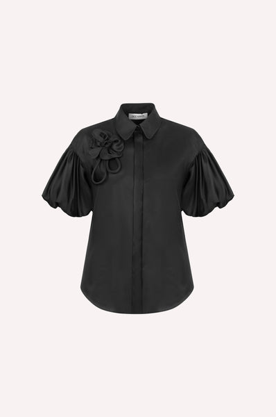 Floral Embroidered Silk Shirt