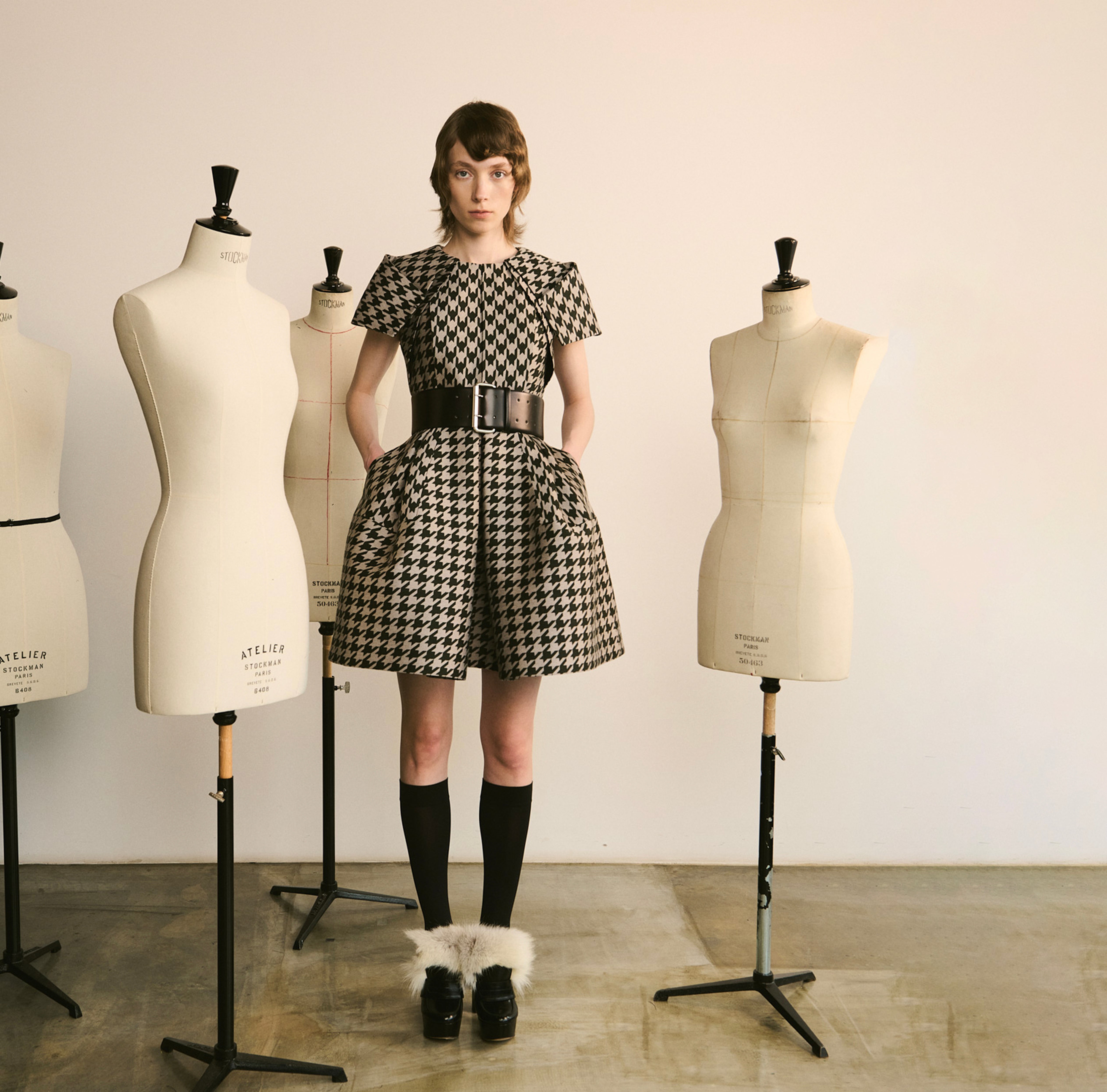 Midi Signature Dress in Pied De Poule