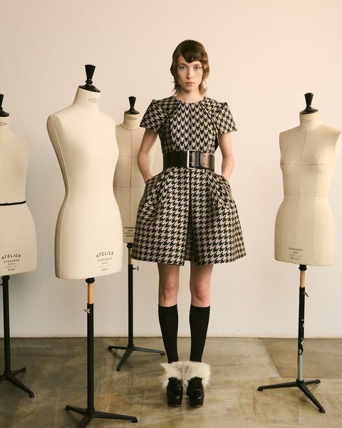 Midi Signature Dress in Pied De Poule