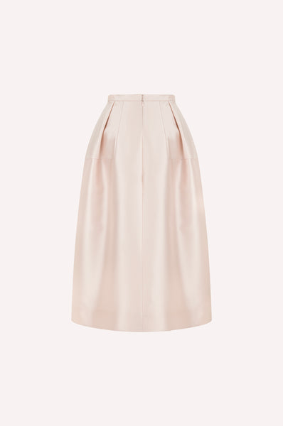 Signature Sculptural Satin Midi Skirt