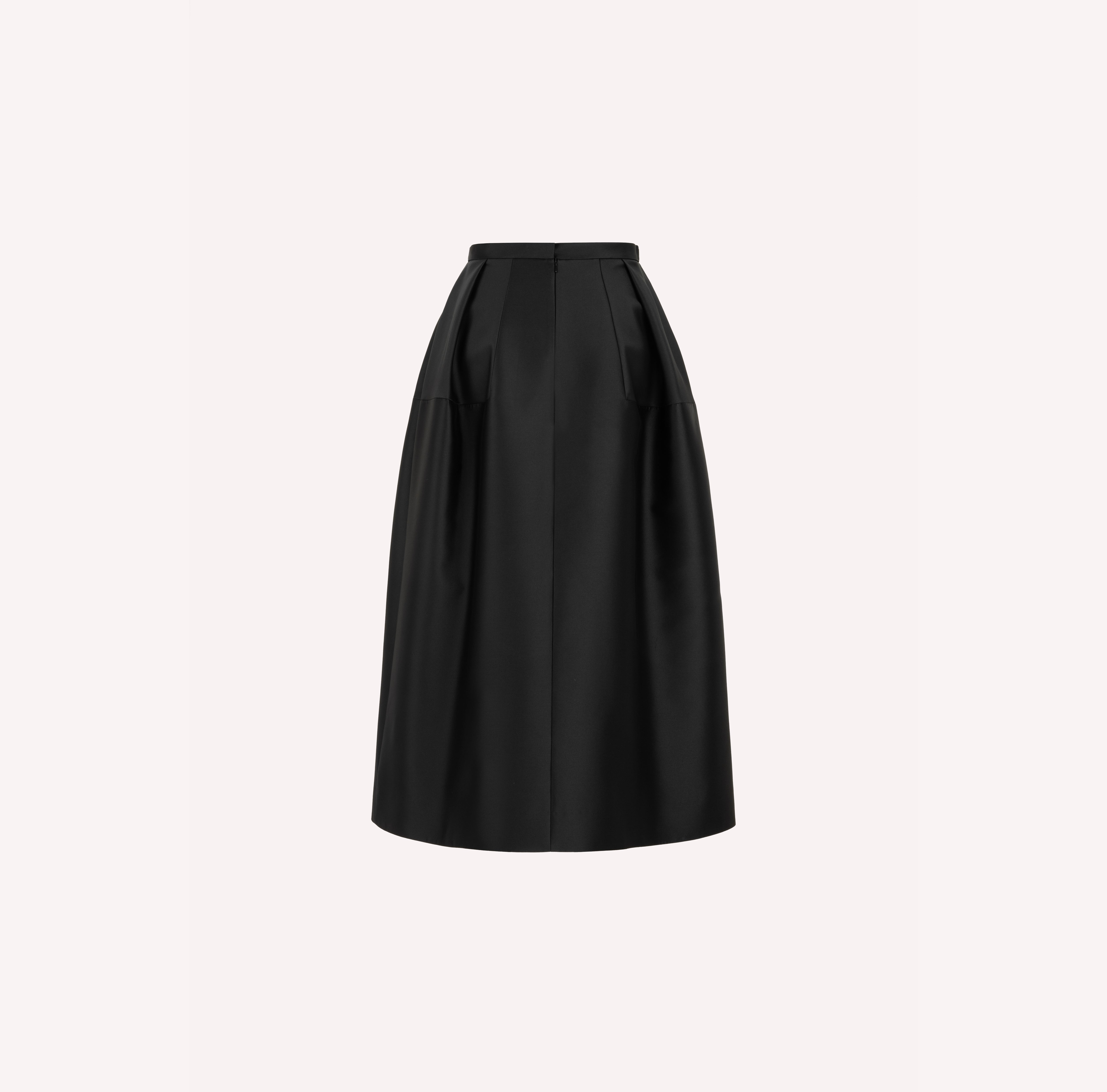 Signature Sculptural Satin Midi Skirt