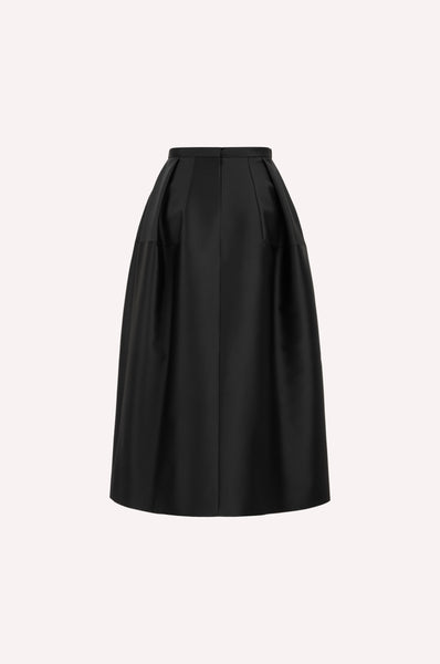 Signature Sculptural Satin Midi Skirt