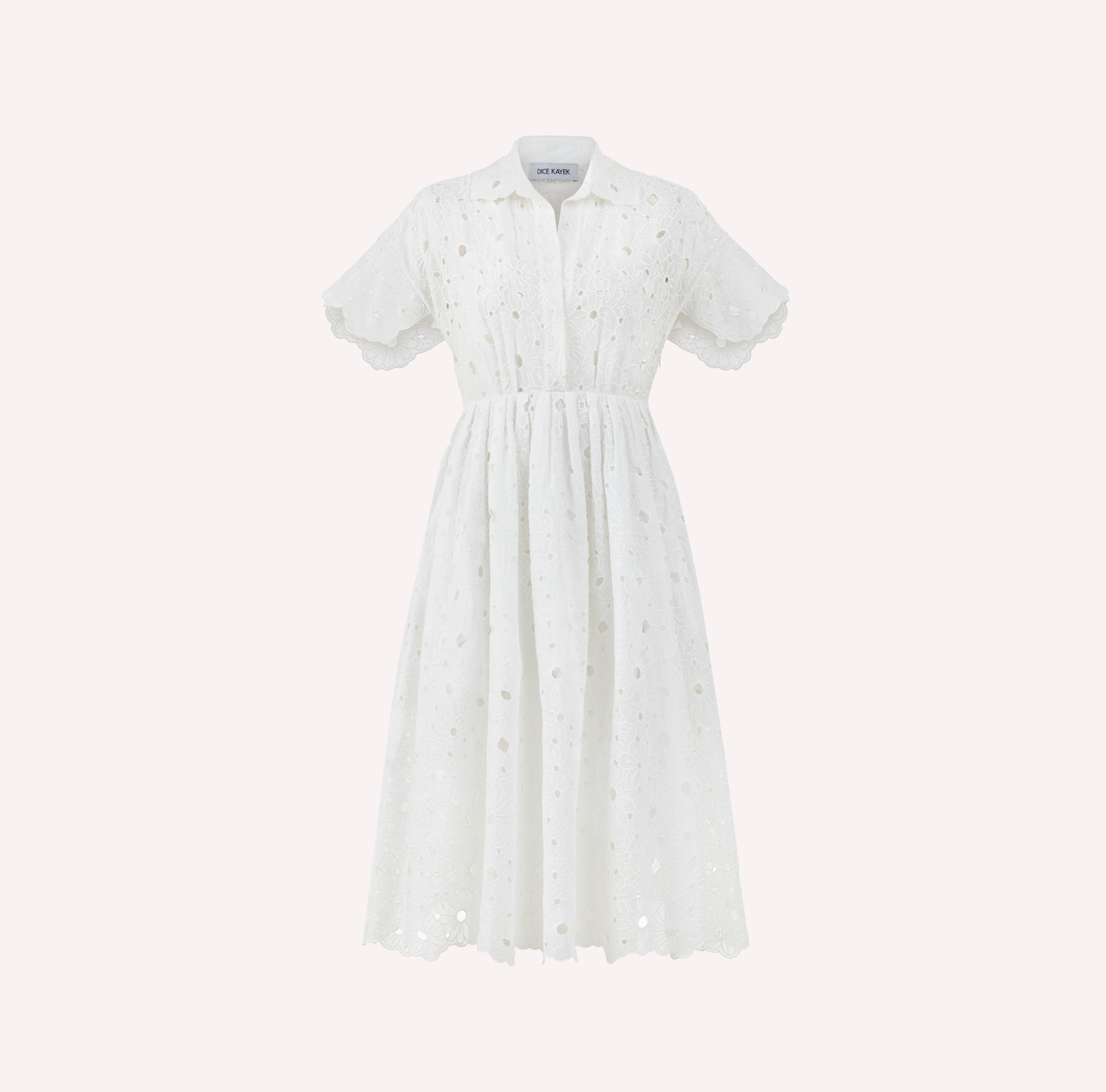 Embroidered Cotton Midi Dress