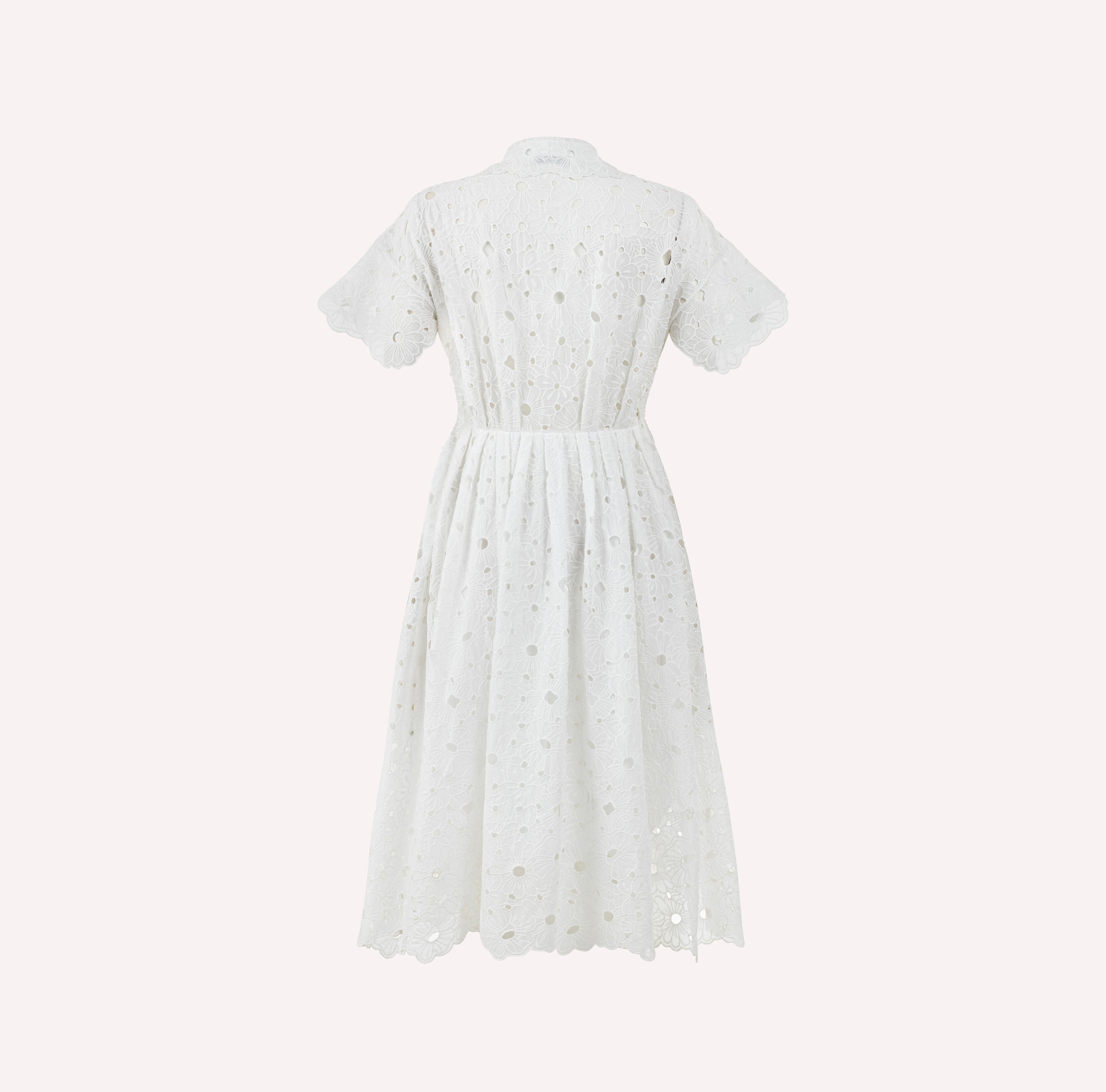 Embroidered Cotton Midi Dress