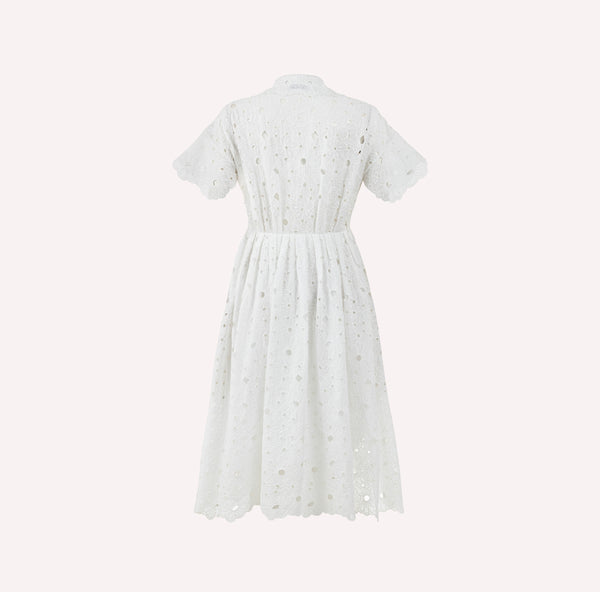 Embroidered Cotton Midi Dress
