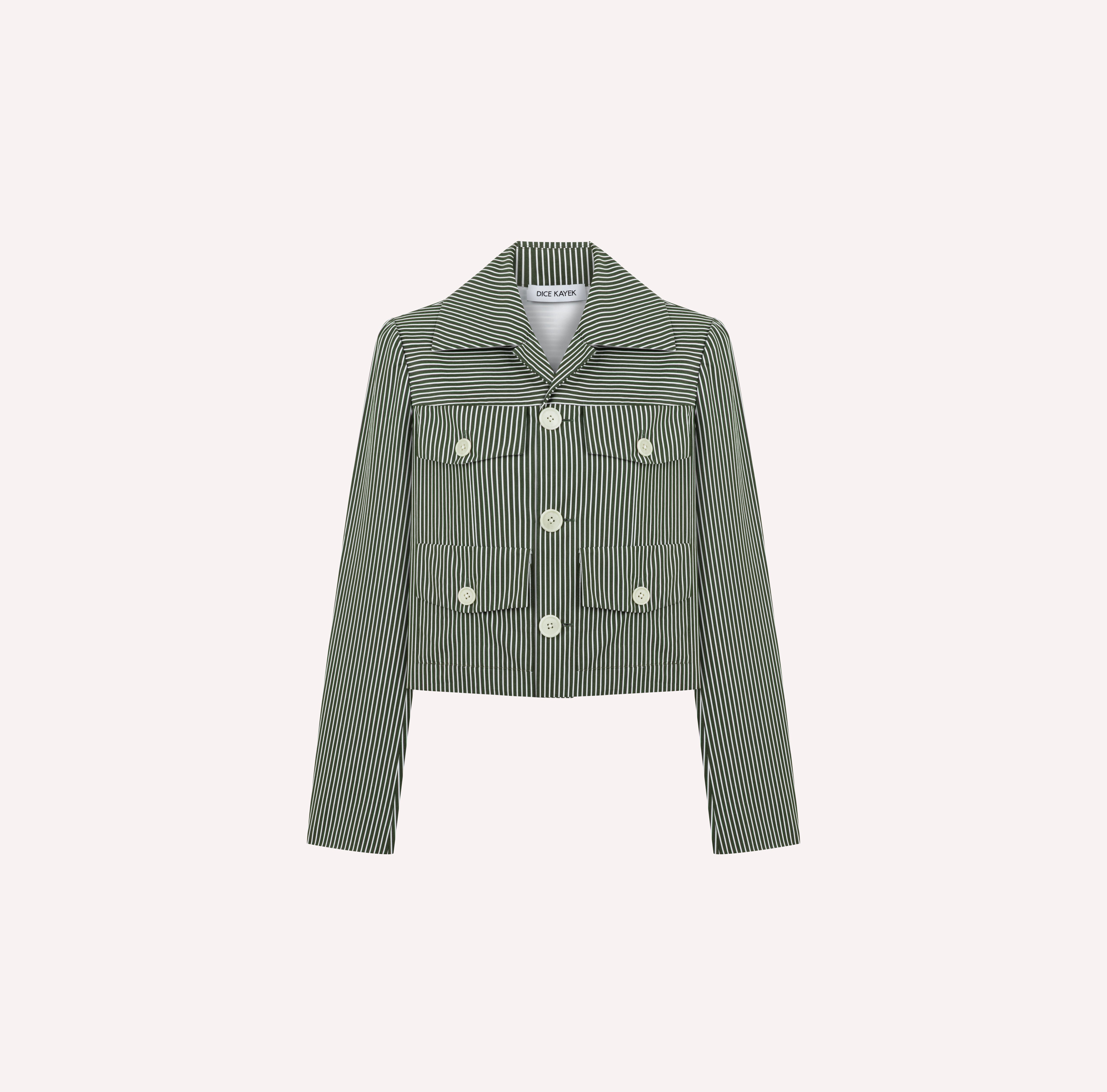 Striped Cotton Jacket with Contrast Buttons