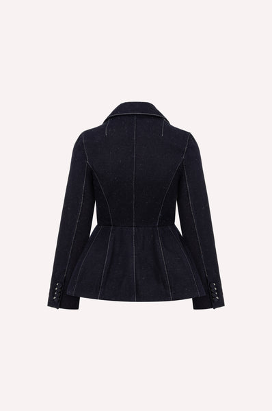 Hourglass Denim Blazer with Contrast Stitching
