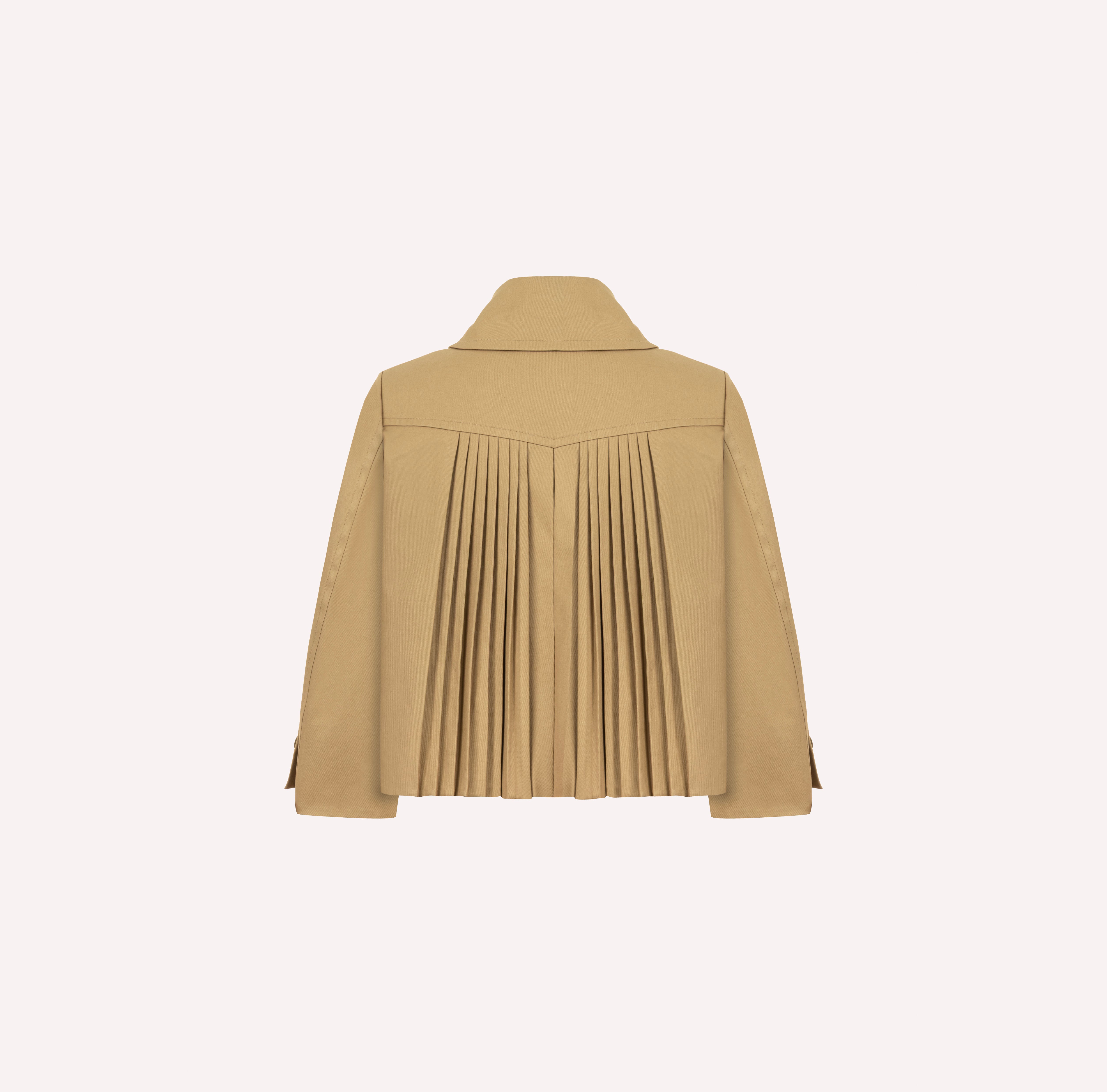 Pleated Back Cropped Trench Jacket