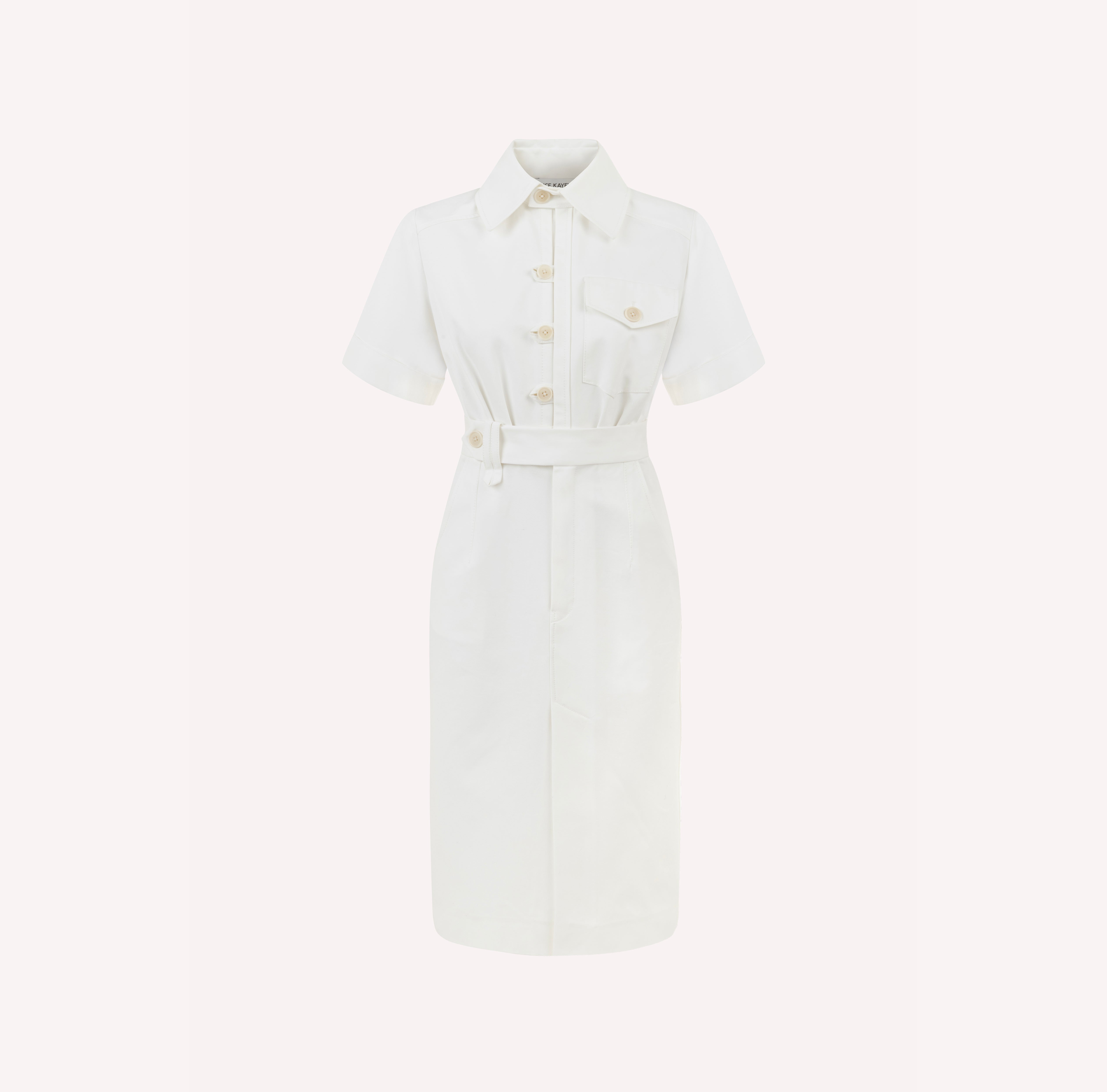 Tailored Cotton Midi Dress