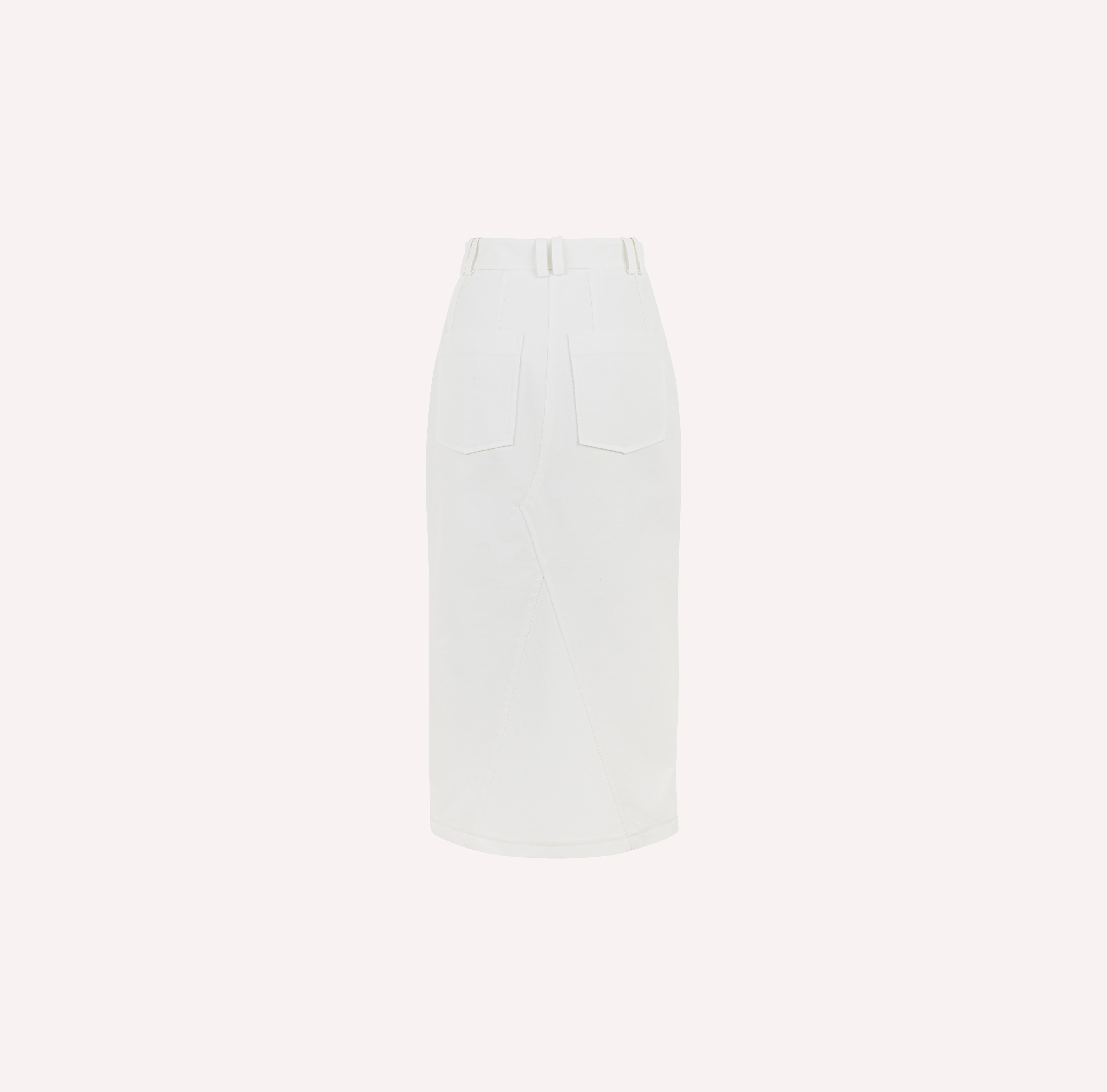 Cotton Midi Skirt with Front Slit