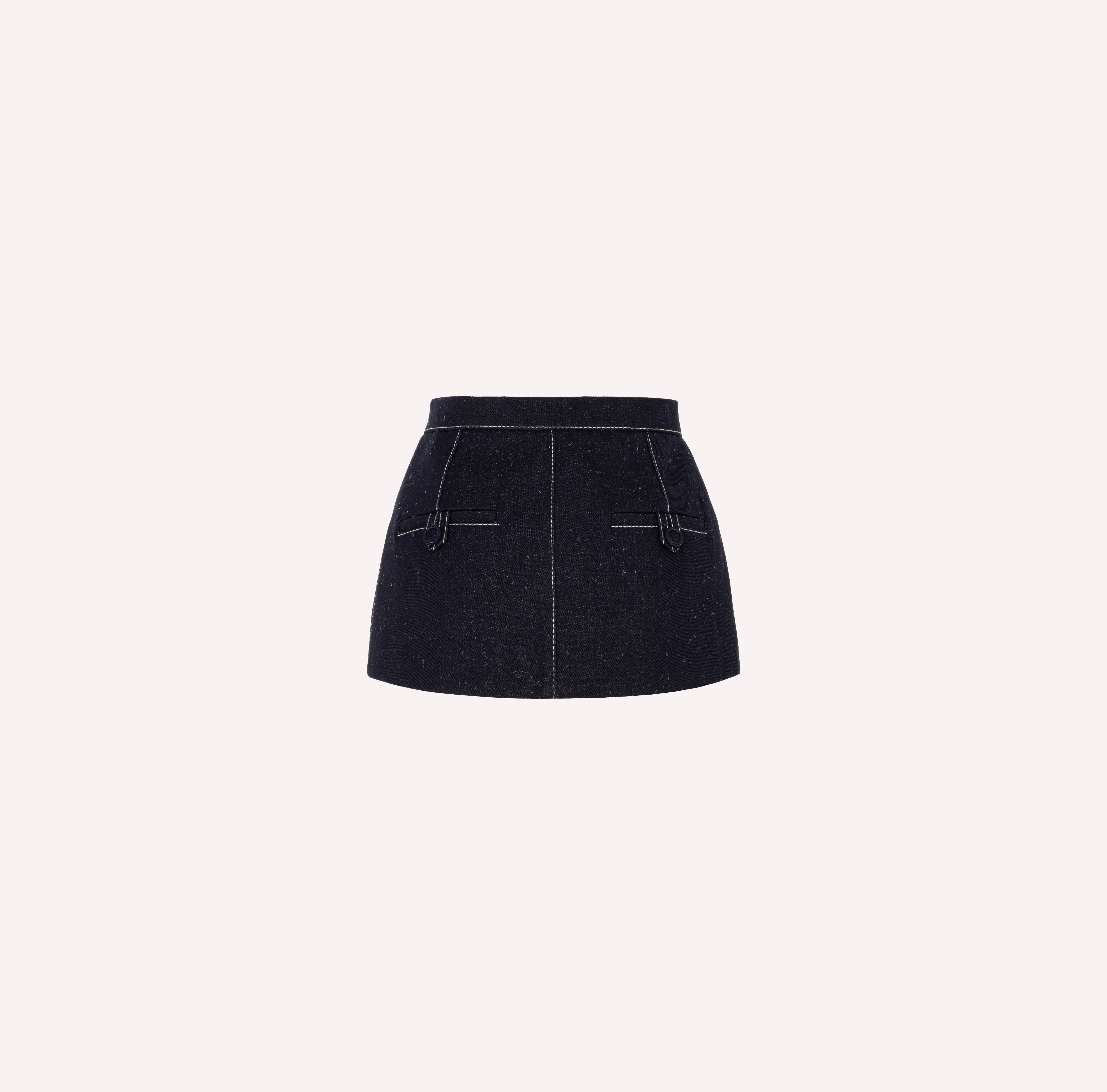 Denim Skirt Belt with Contrast Stitching