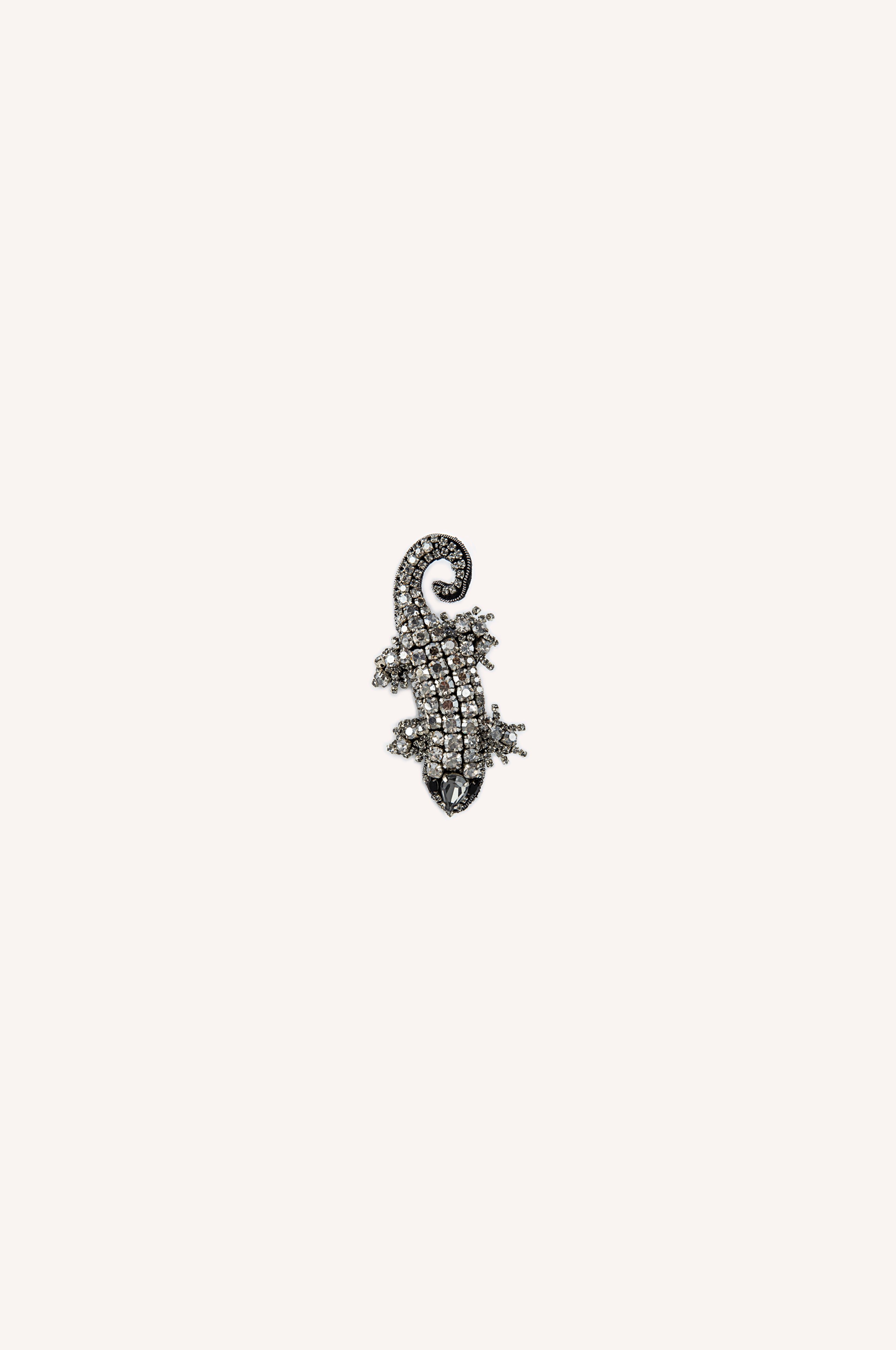 Crystal-Embellished Lizard Brooch