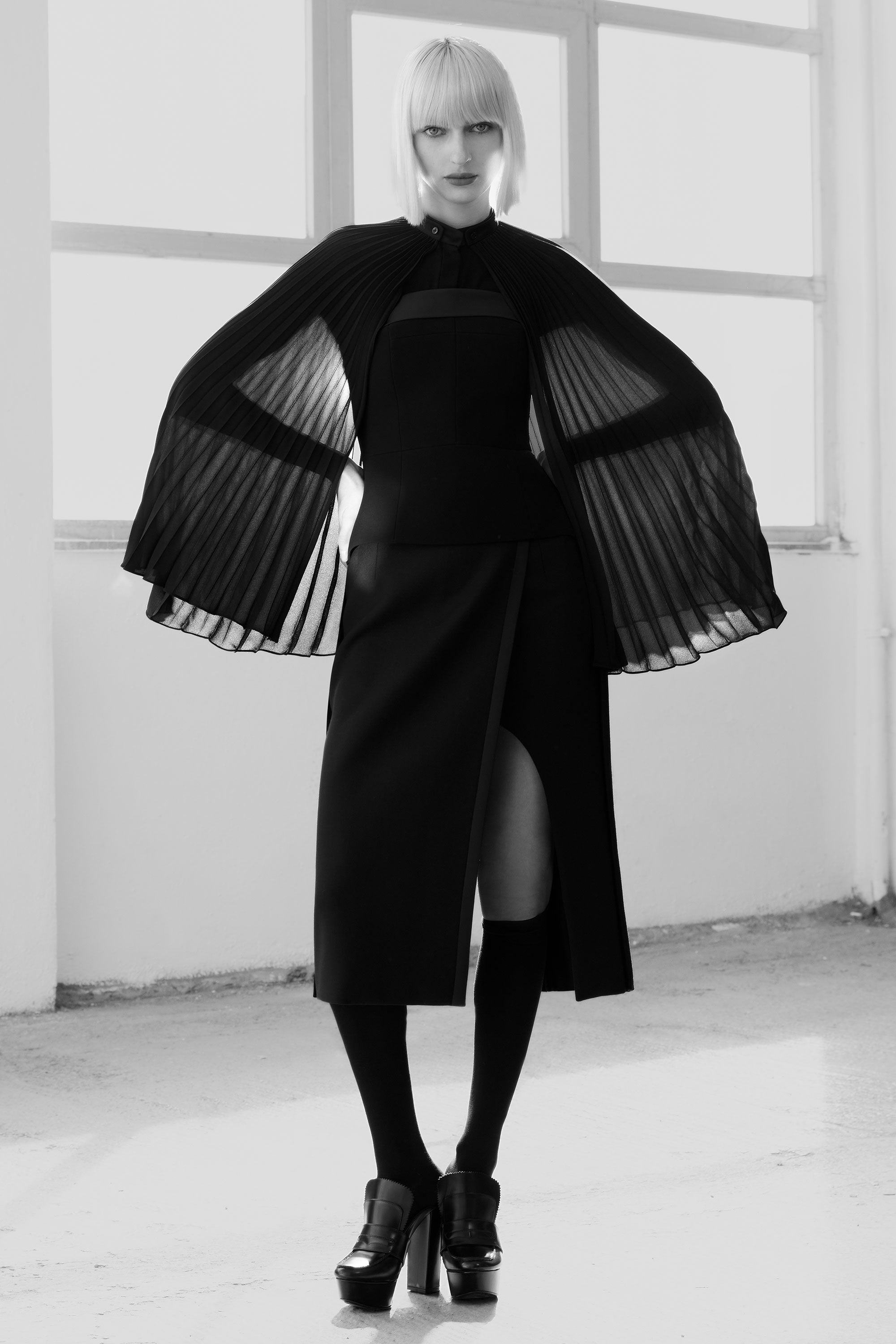 Open-Slit Pencil Skirt