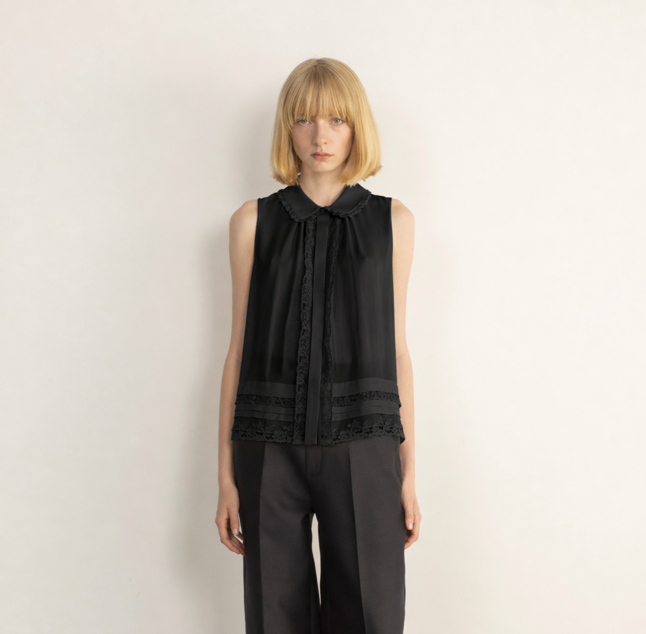 Lace Detail Sleeveless Blouse
