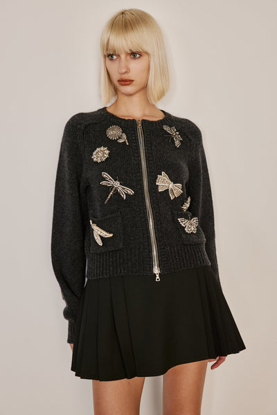 Crystal-Embellished Dragonfly Brooch