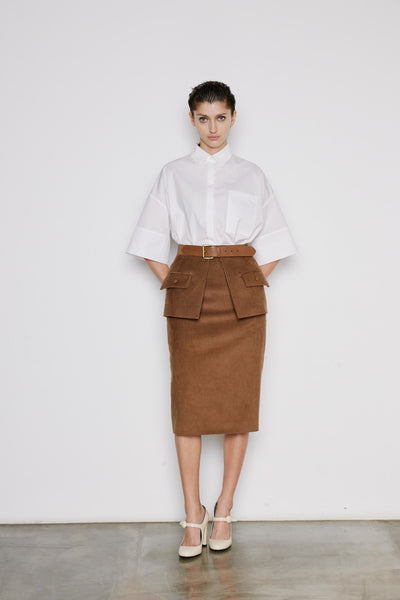 Corduroy Pencil Skirt