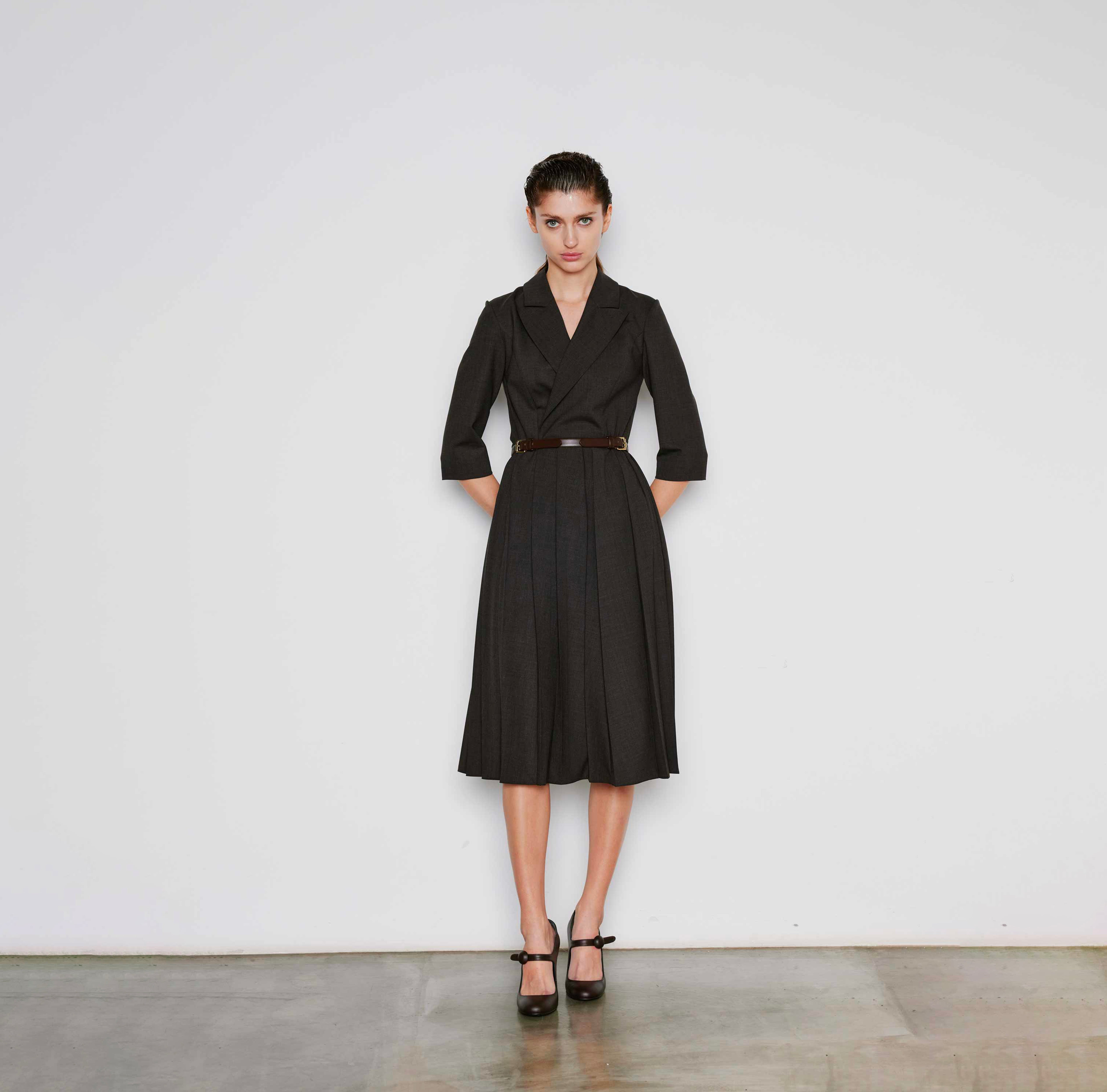 Sculpted Cool Wool Dress