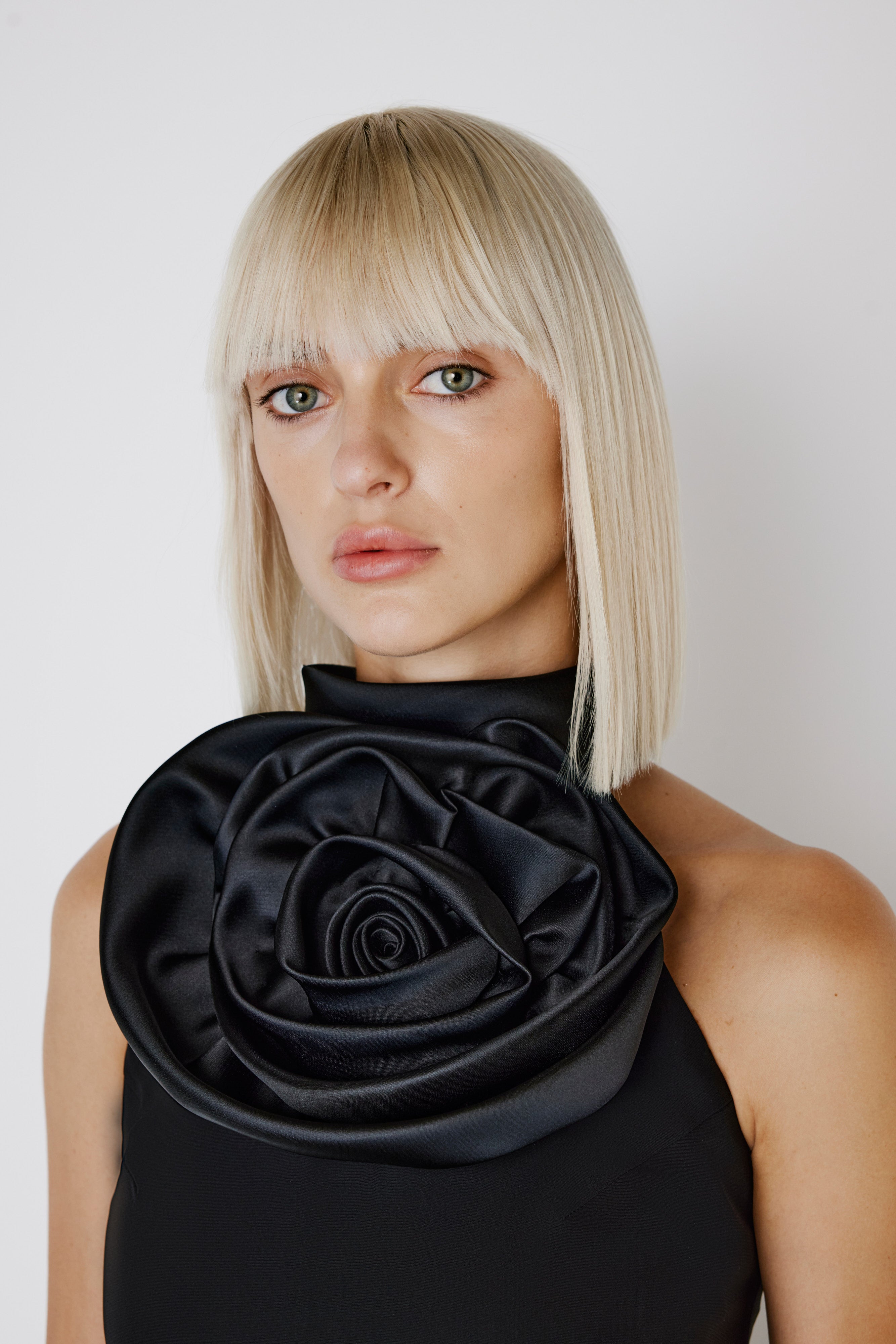 Rose Embroidered Open-Back Dress