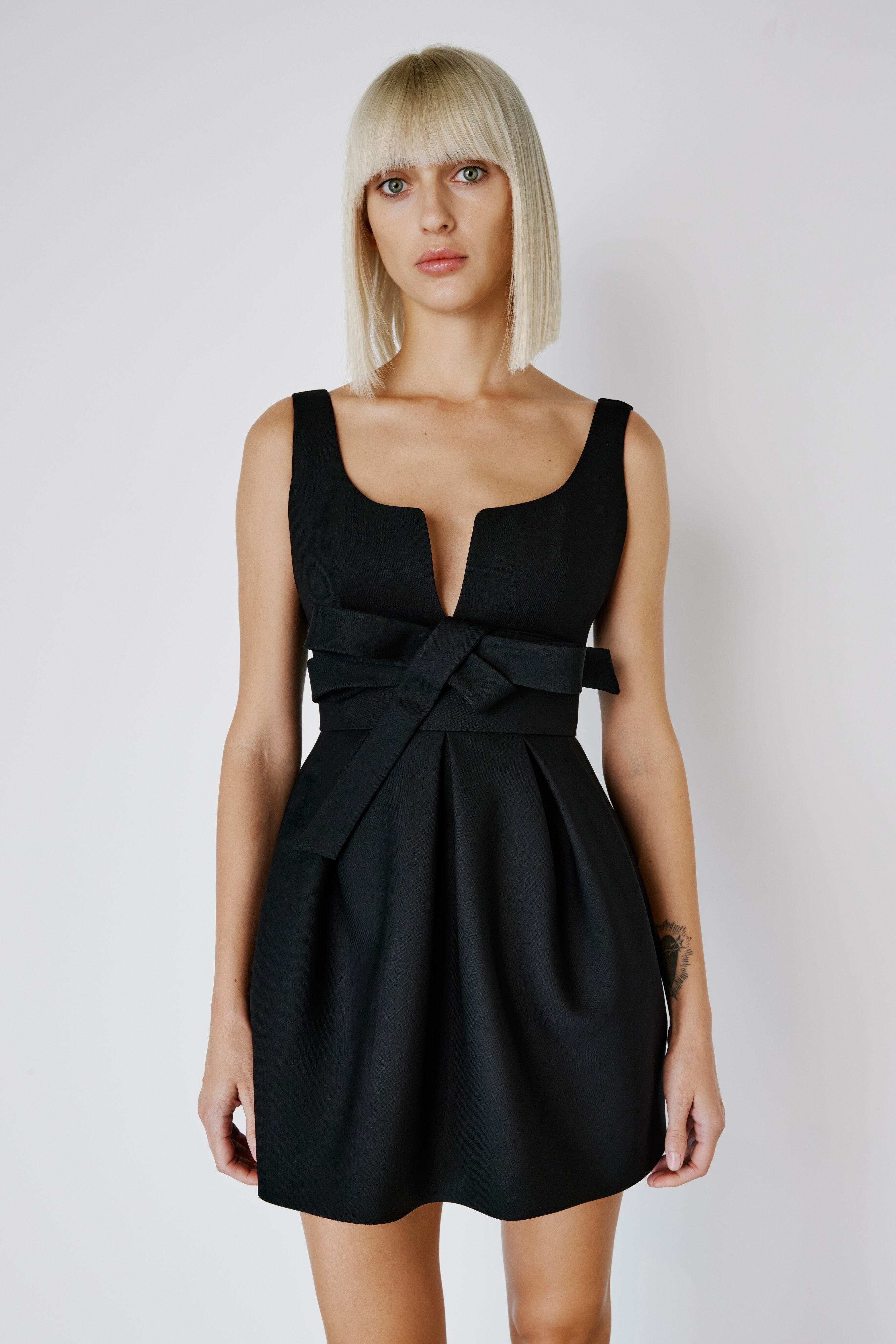 Mini Dress with Bow Detail