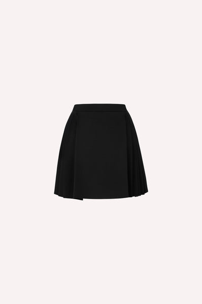 Asymmetrical Buttoned Skirt with Pleat Detail