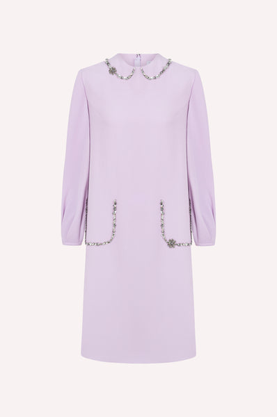 Midi Crystal Collar Dress