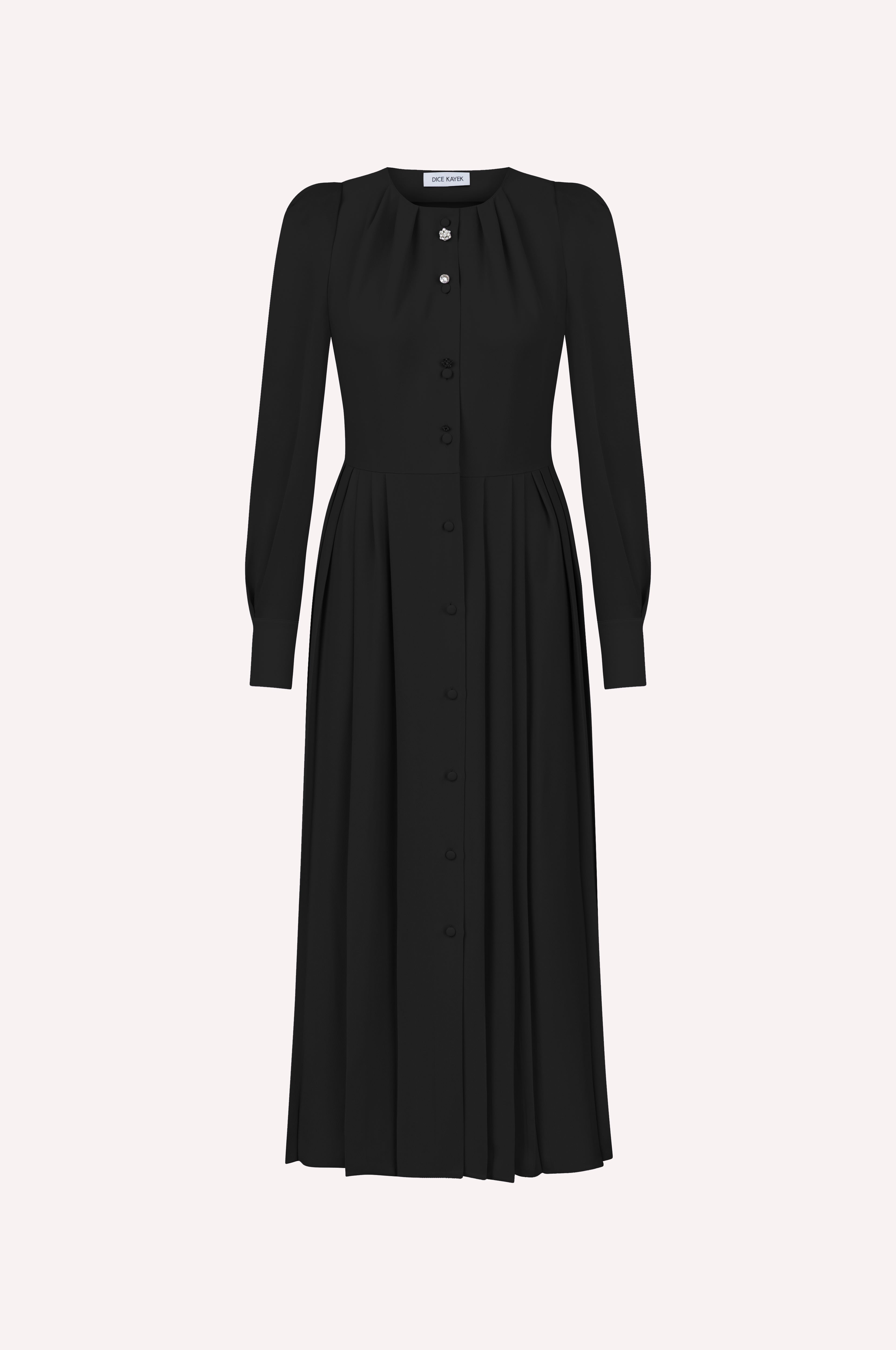 Long Dress with Button Detail