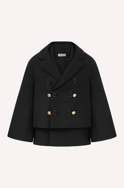 Double-Breasted Cropped Peacoat