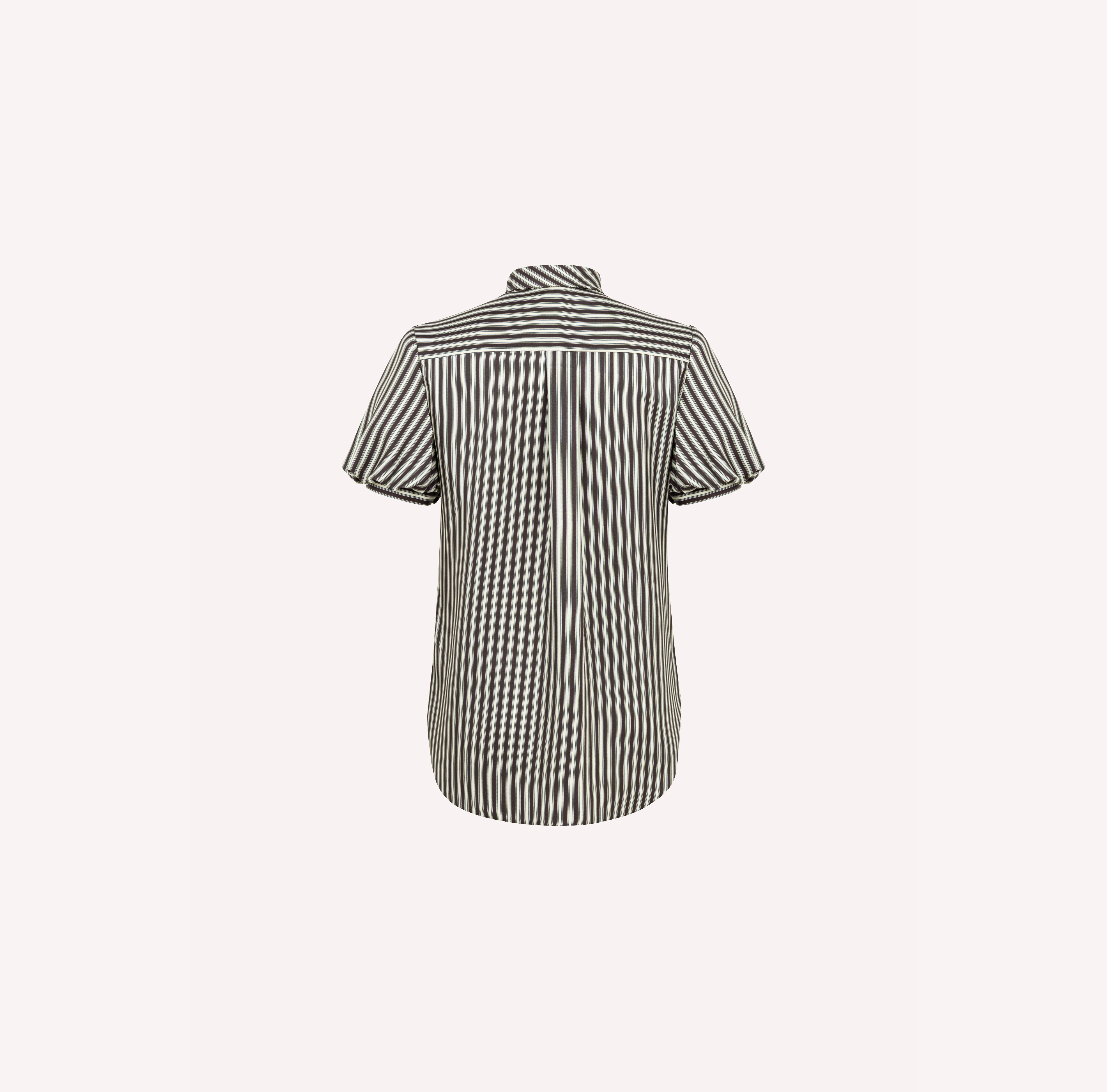 Brown Striped Silk Shirt