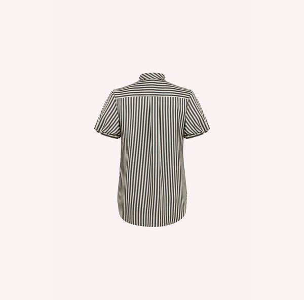 Brown Striped Silk Shirt