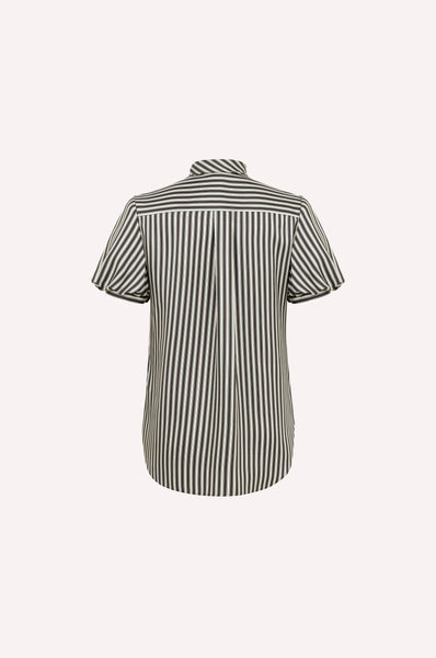 Brown Striped Silk Shirt