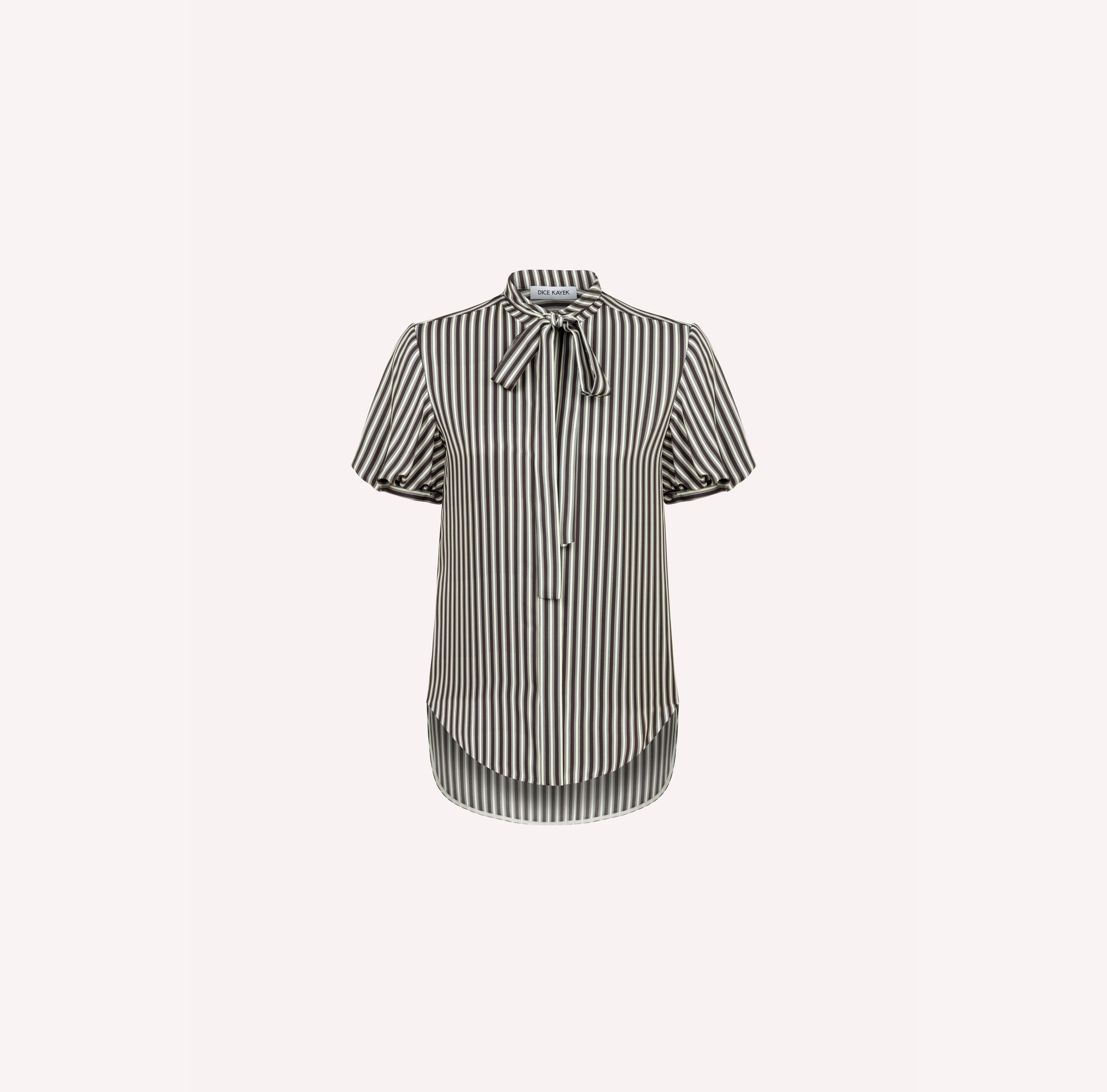 Brown Striped Silk Shirt