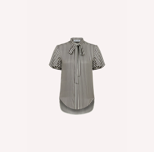 Brown Striped Silk Shirt