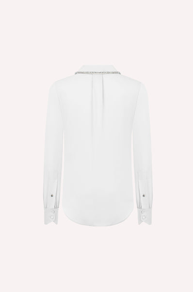 Crystal Collar Cotton Shirt