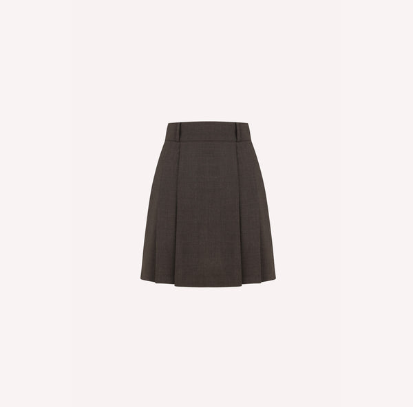 Structured Pleated Mini Skirt