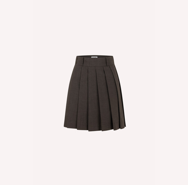 Structured Pleated Mini Skirt