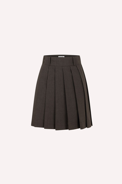 Structured Pleated Mini Skirt