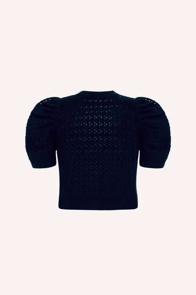 Knit Sweater with Puff Sleeves