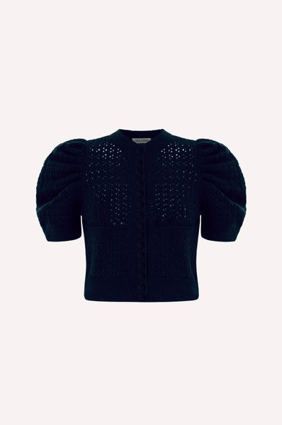 Knit Sweater with Puff Sleeves