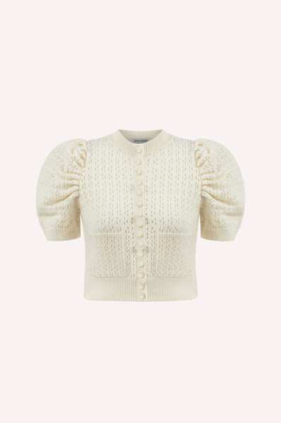 Knit Sweater with Puff Sleeves