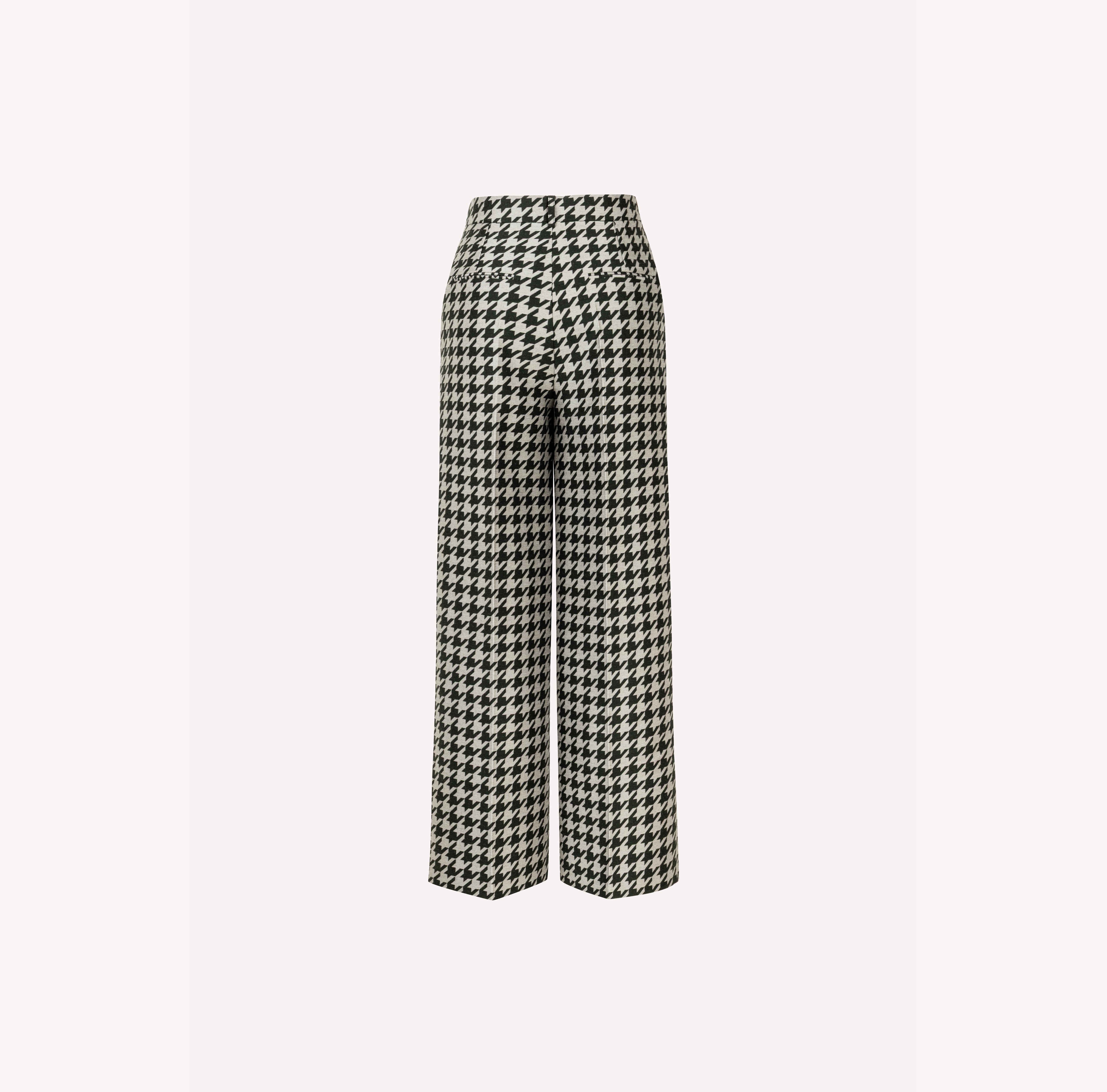 Pied-de-Poule Wide-Leg Wool Pants