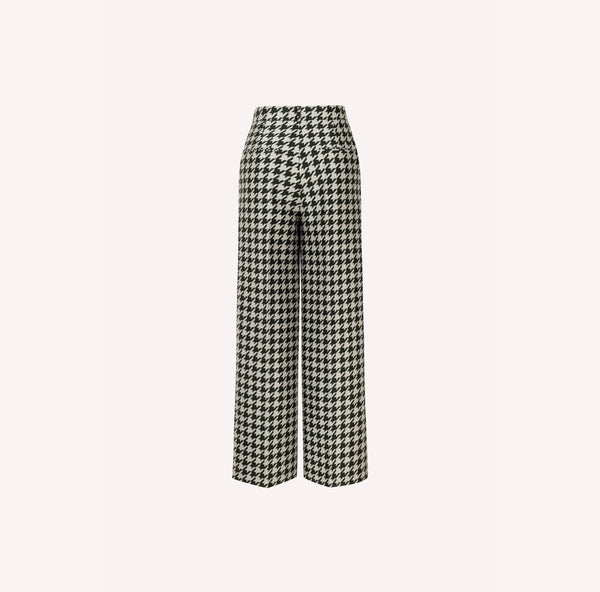 Pied-de-Poule Wide-Leg Wool Pants