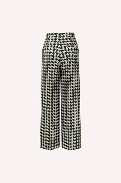 Pied-de-Poule Wide-Leg Wool Pants