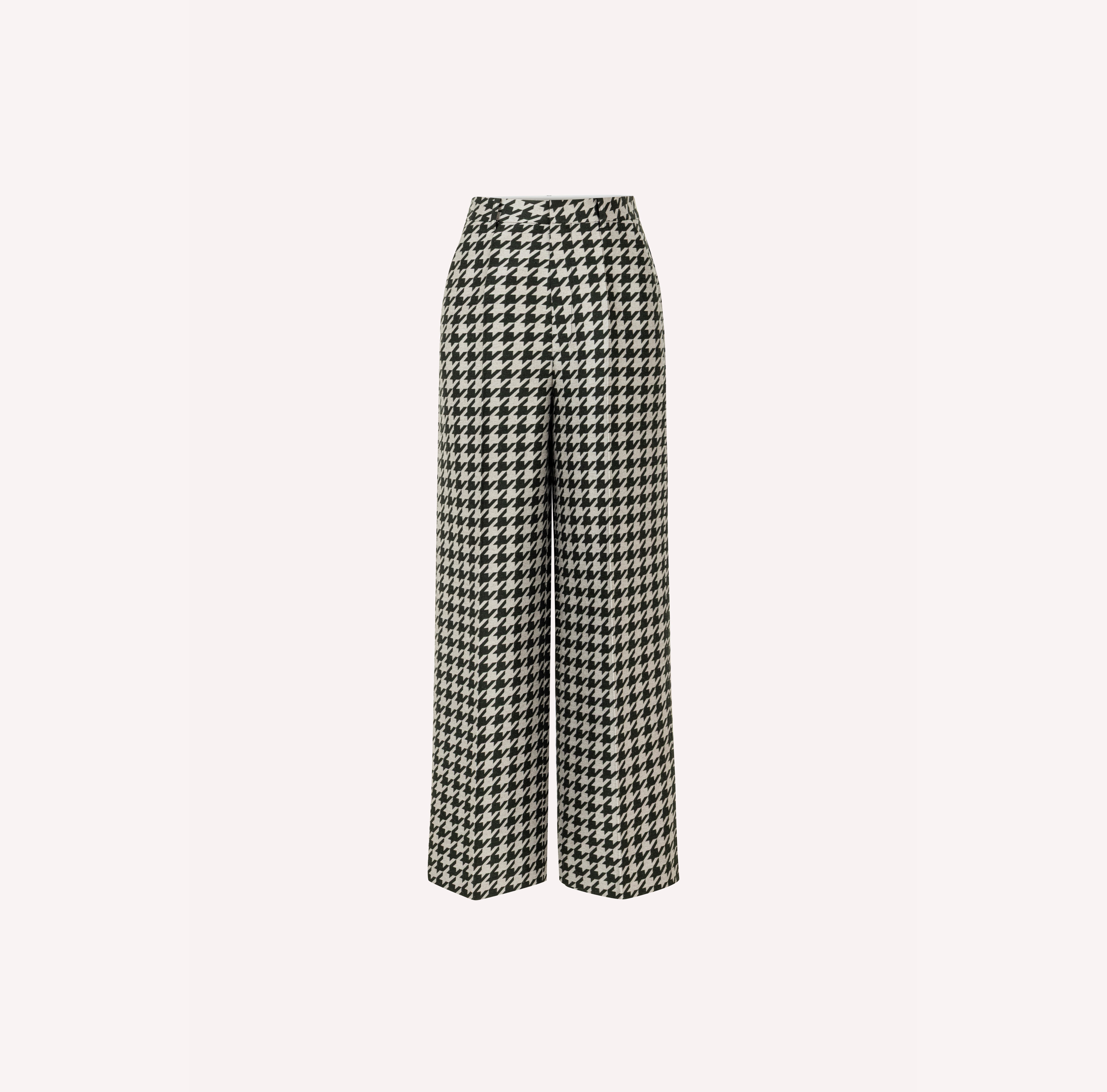 Pied-de-Poule Wide-Leg Wool Pants