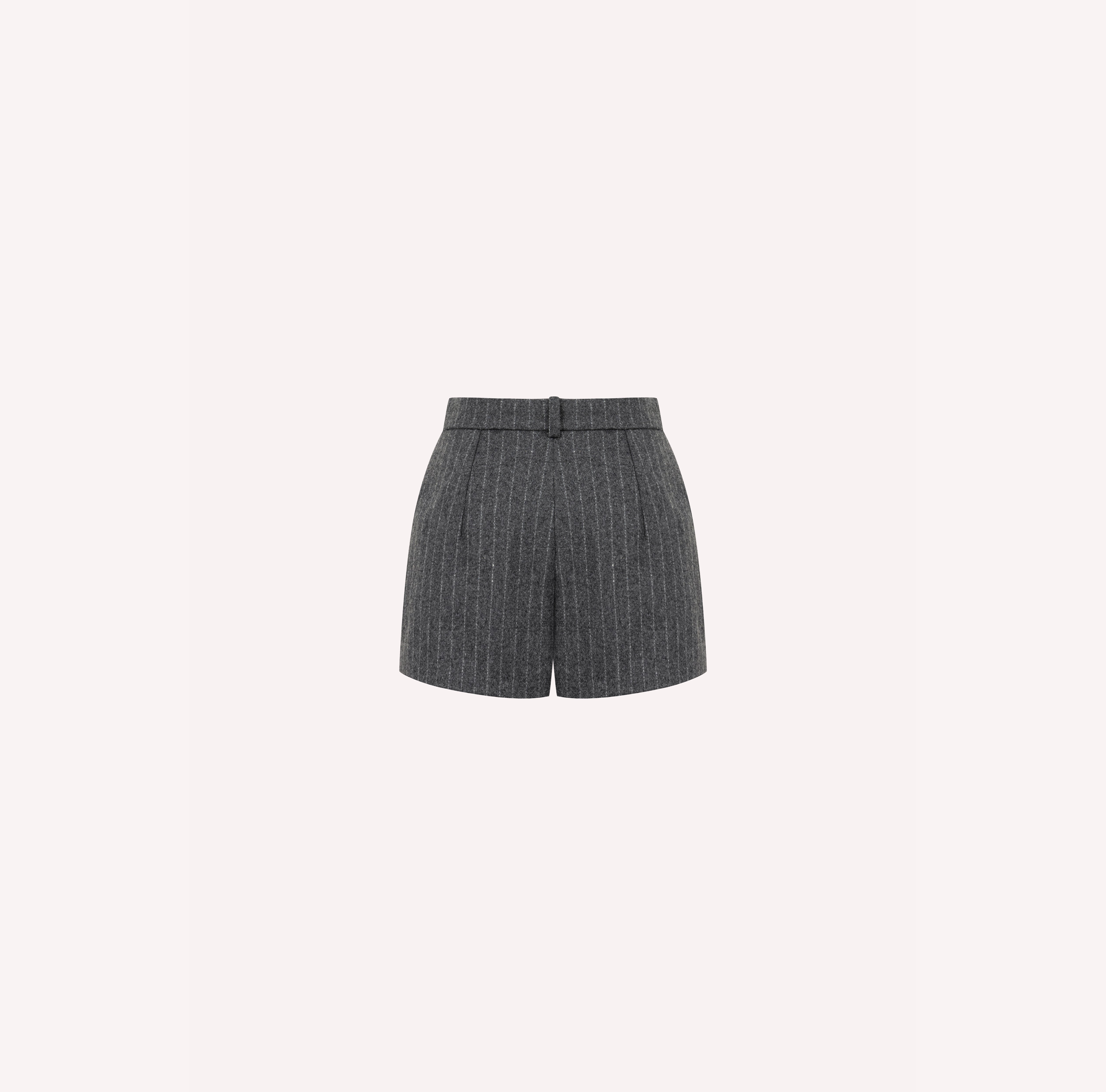 Striped Wool Tailored Shorts