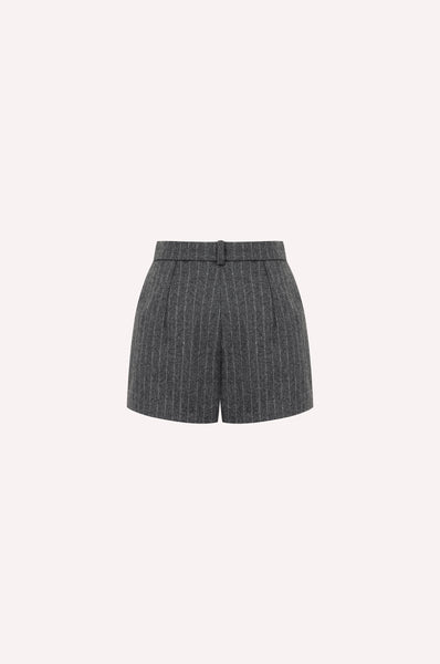 Striped Wool Tailored Shorts