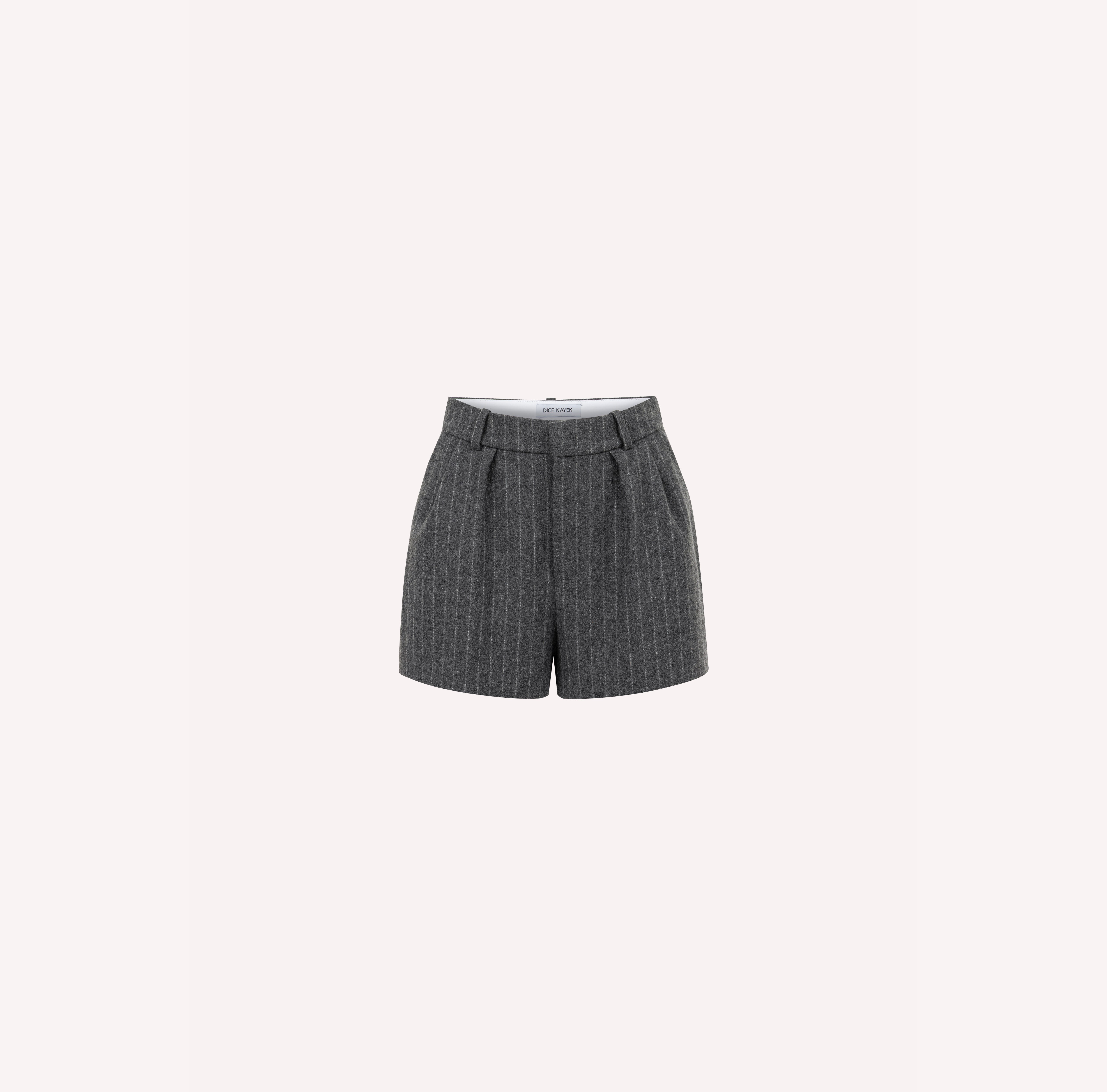 Striped Wool Tailored Shorts