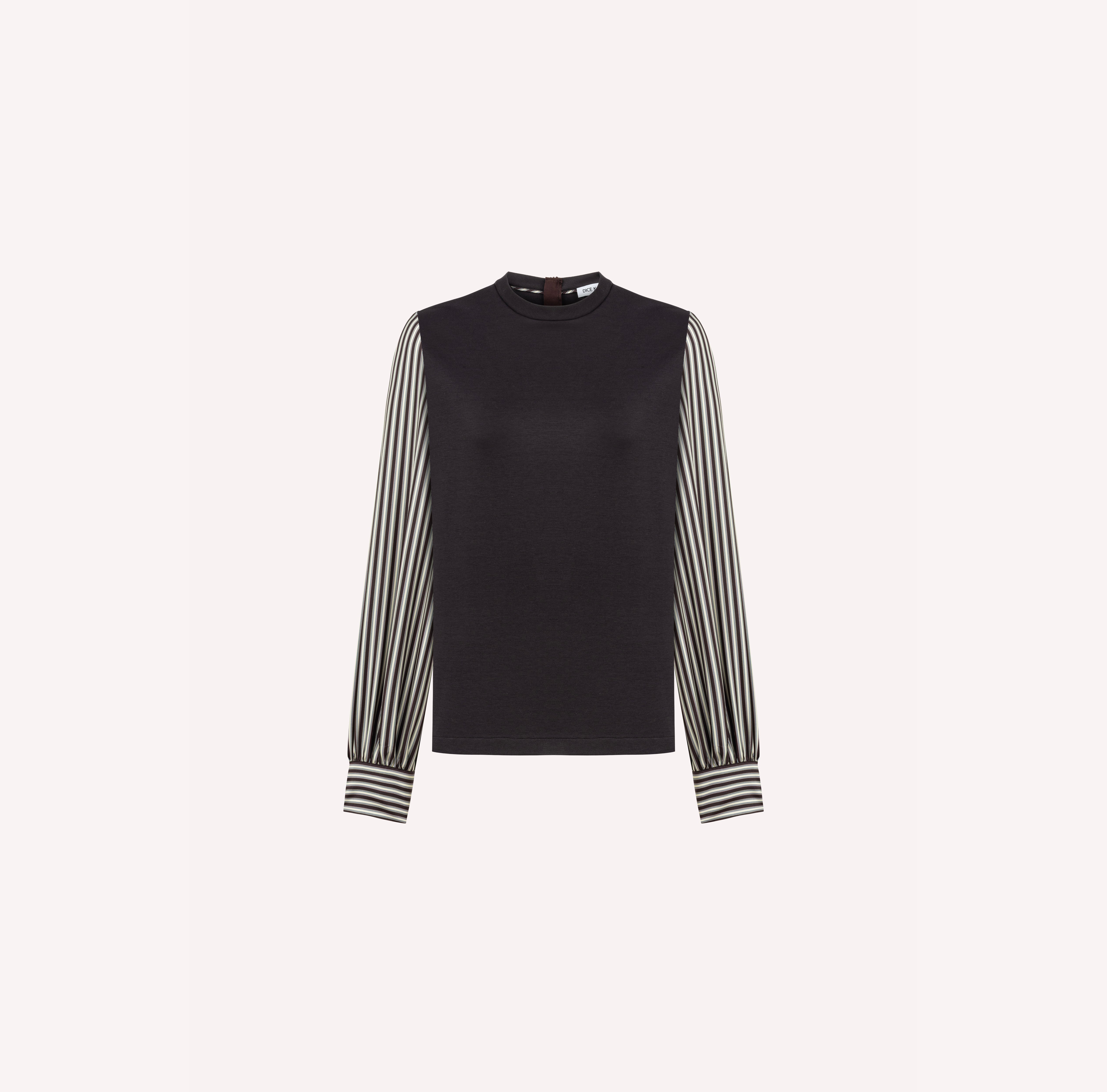Sweatshirt with Striped Sleeves