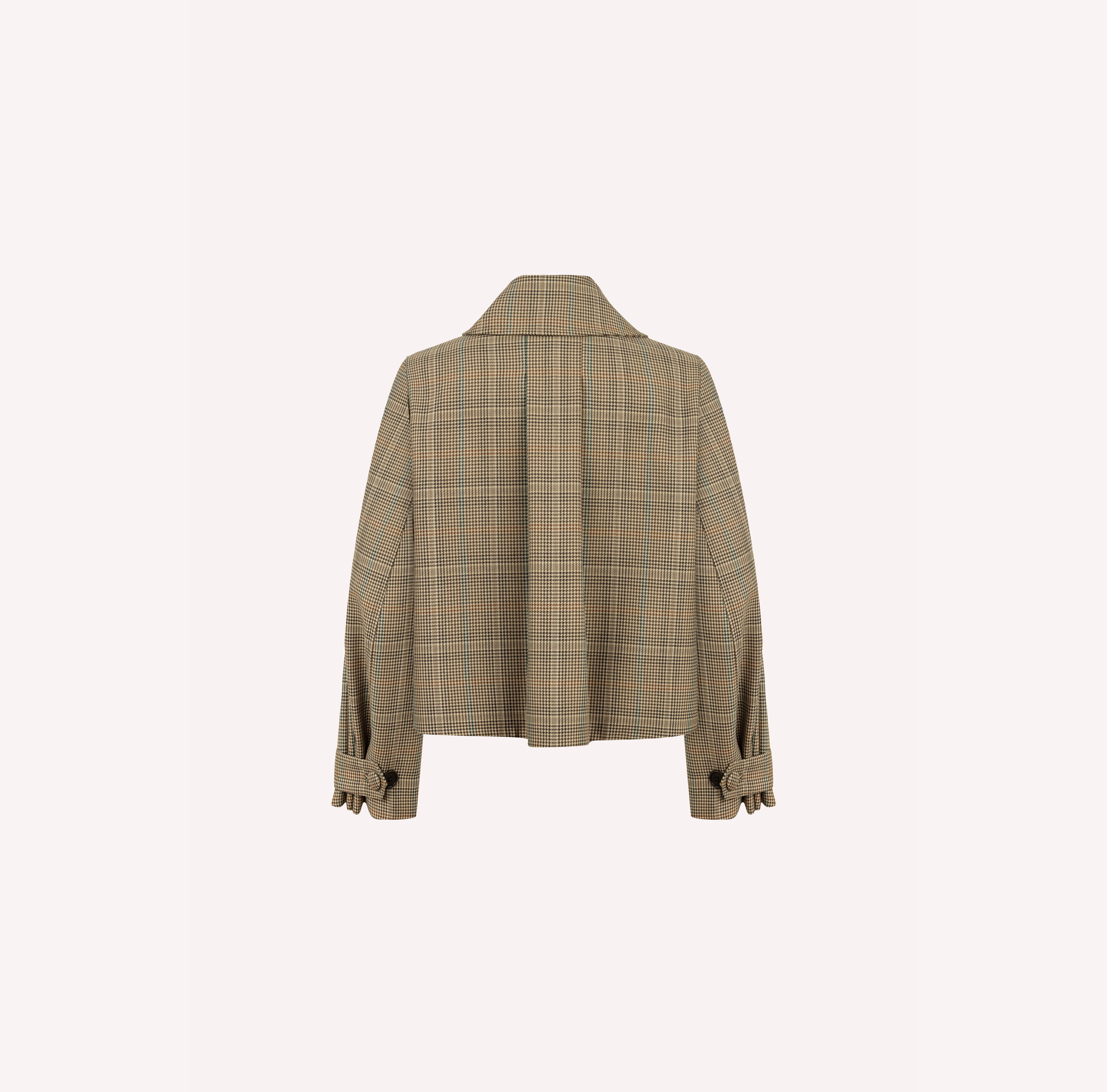 Cropped Plaid Jacket with Double-Breasted Closure
