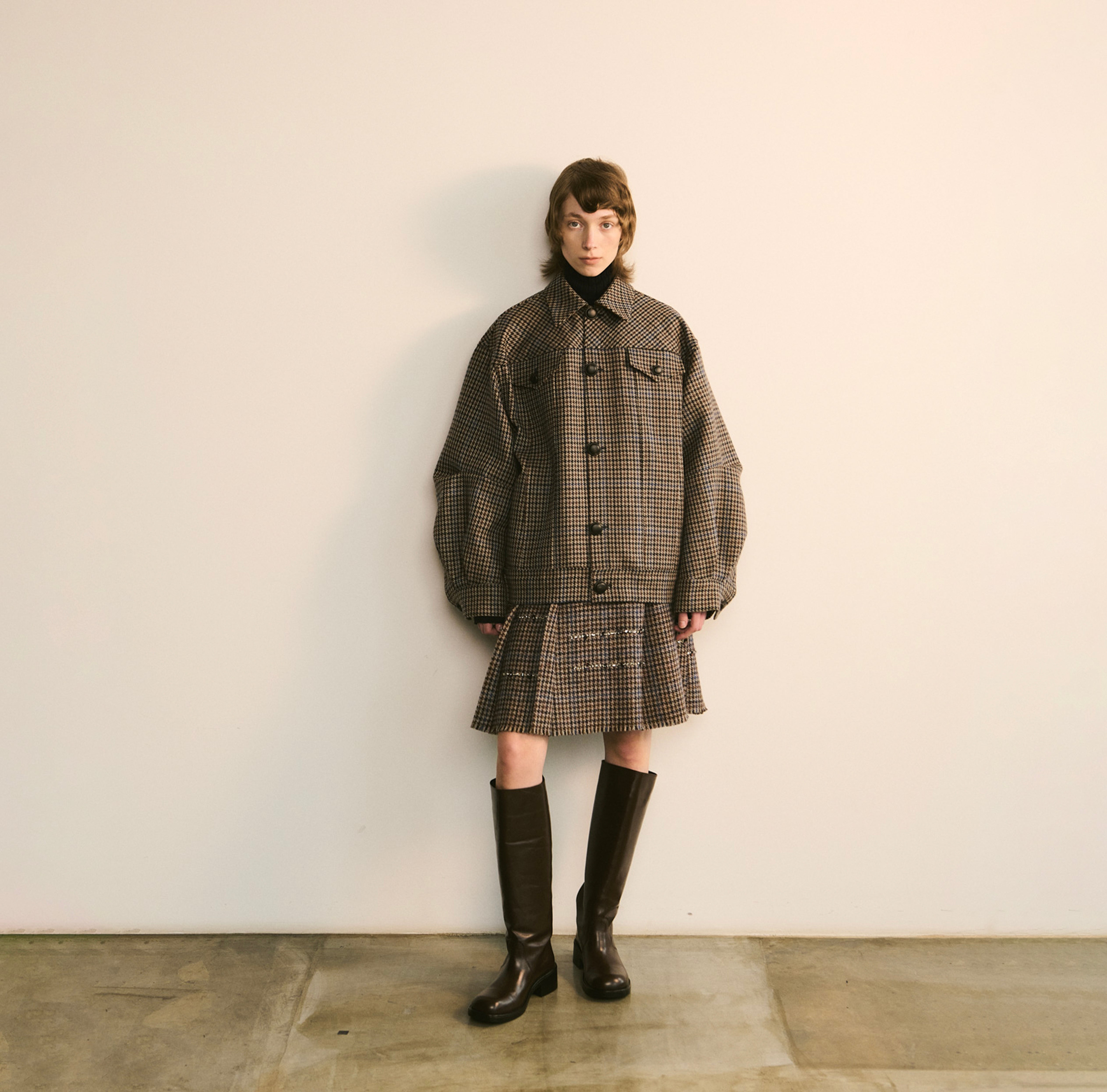 Oversized Houndstooth Jacket